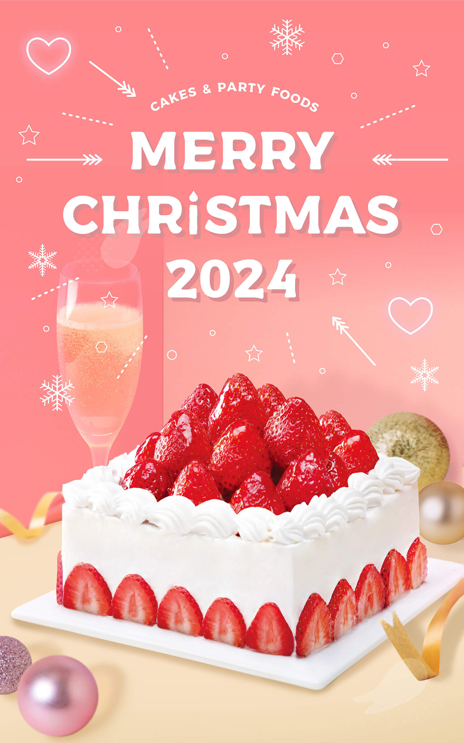 2024年クリスマスケーキ、パーティーフーズのご予約受付中